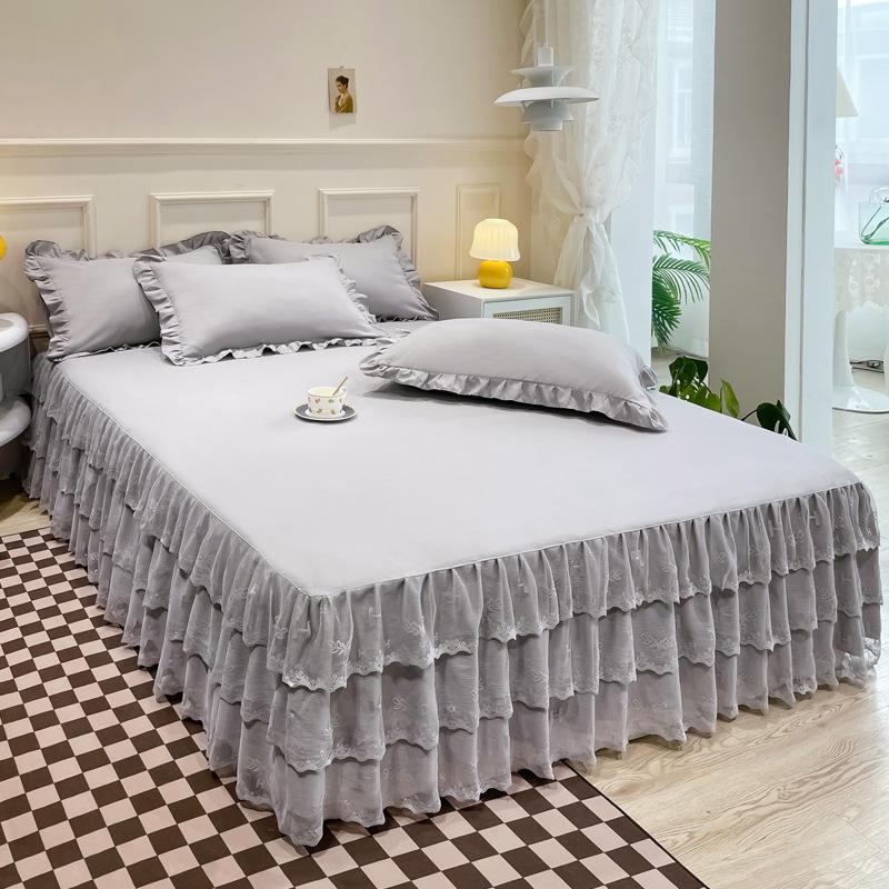 Весна и лето, кружевная юбка-кровать, одинарный кружевной матрас принцессы с начесом, нескользящий защитный чехол, покрывало, подарок