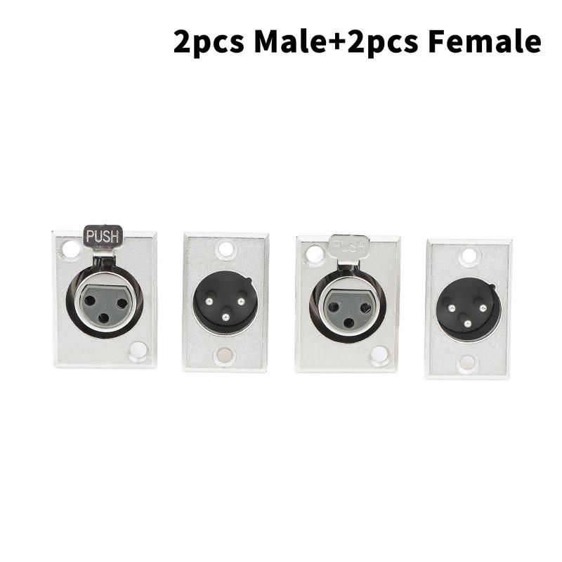 3 Pin XLR Panel Mount Connectors 4 Pack 2 Male 2 Female Jack Sockets for Microphone Cable Sound Stage Setup