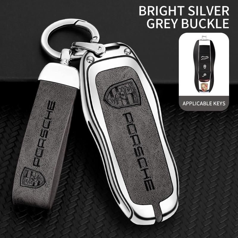 Чехол-брелок из цинкового сплава и кожи, бесключевая оболочка для Porsche Panamera Spyder Carrera Macan Boxster Cayman Cayenne 911 970 981
