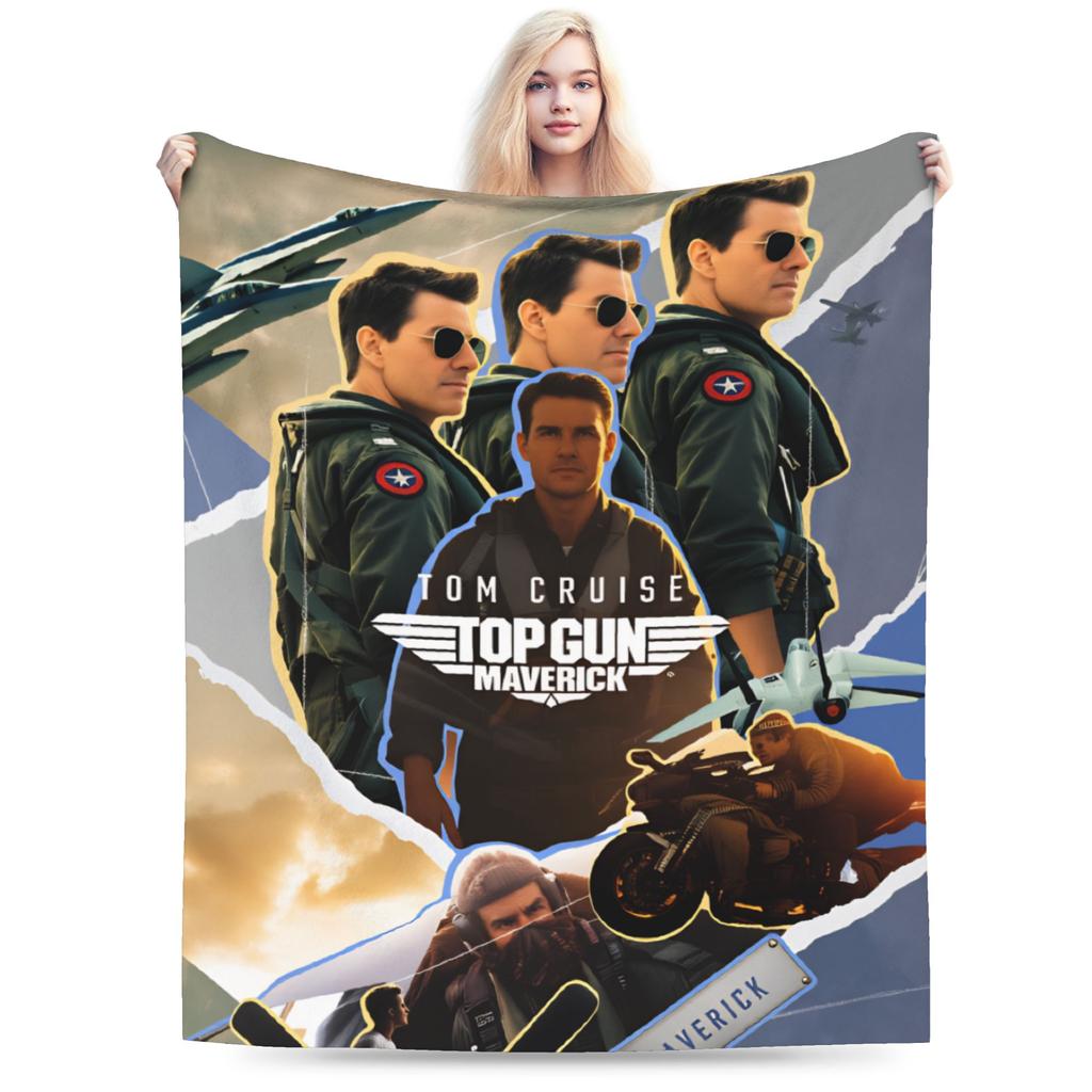 Top Gun Sign Tom Cruise Fighter Blankets Quality Super Warm Throw Blanket Winter Girls Boys Outdoor Pattern Bedspread
