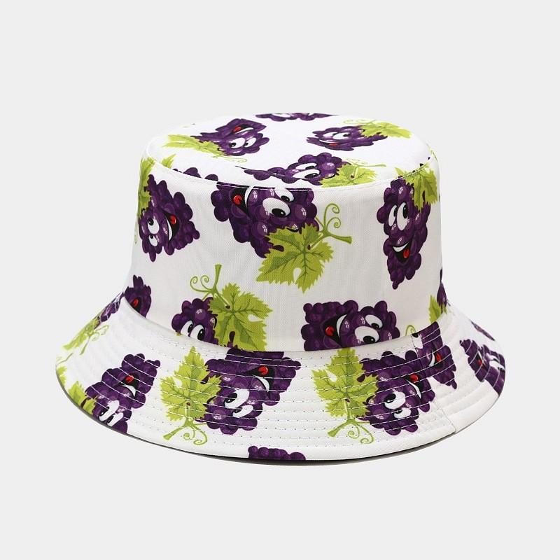 Fruit Pattern Fisherman Hat With Wide Brim For Summer Sun Protection And Casual Wear