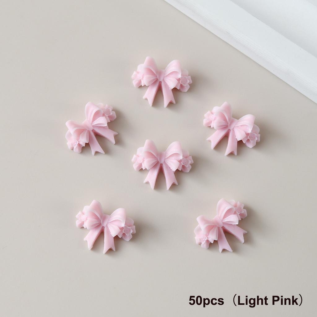 20/50Pcs Mixed Resin Double Layer Bowknot Nail Art Charms 3D Colorful Bow Nail Art Decorations Diy Manicure Parts Salon Supply