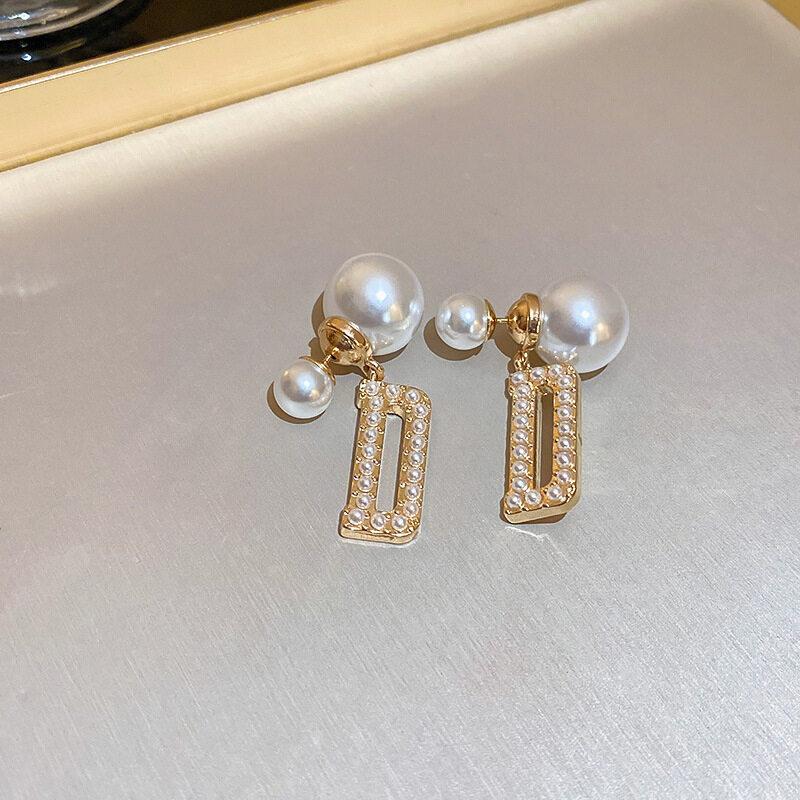 Двусторонние серьги из искусственного жемчуга с цирконием, элегантные модные женские серьги с блестящим кристаллом, искусственный жемчуг, серьги ручной работы, вечерние ювелирные изделия, подарок