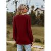 GMXIA Autumn Women's Long Sleeve T-shirt Solid Color V-neck Simple Gauze Bubble