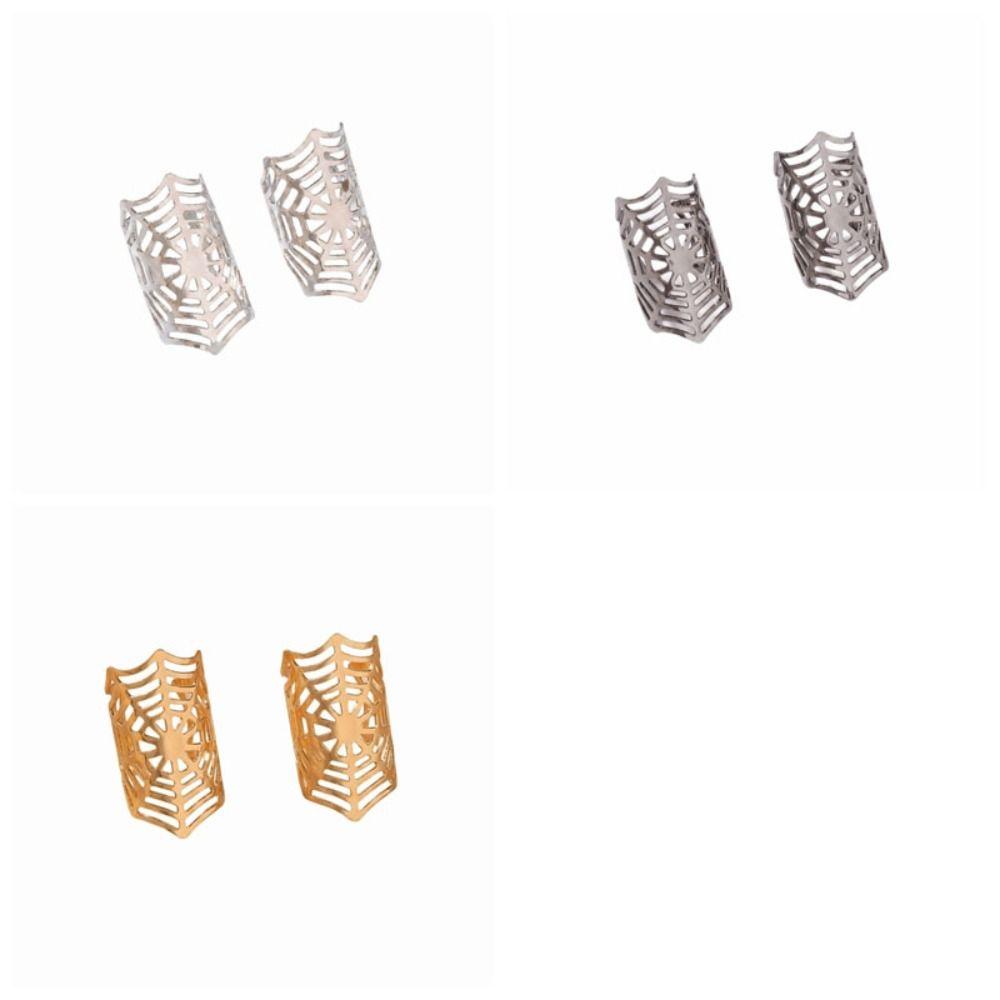 Minimalism Spider Web Ear Cuff Metal Stud Earrings Fashion Ear Buckle Men
