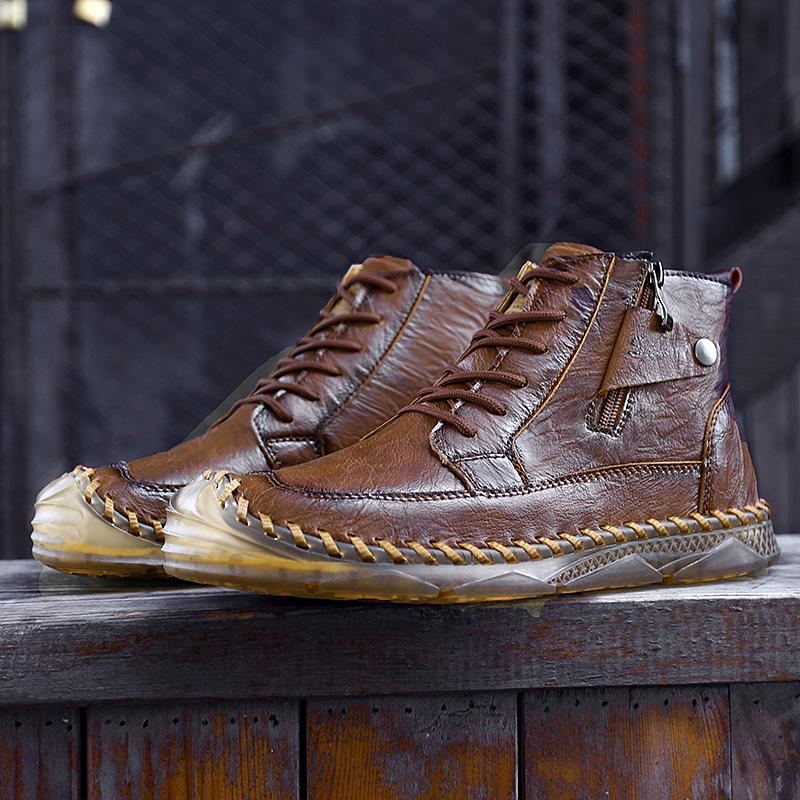 TUINANLE Осенние мужские ботинки Мартин большого размера, кожаные мужские короткие ботинки, трендовая мужская обувь