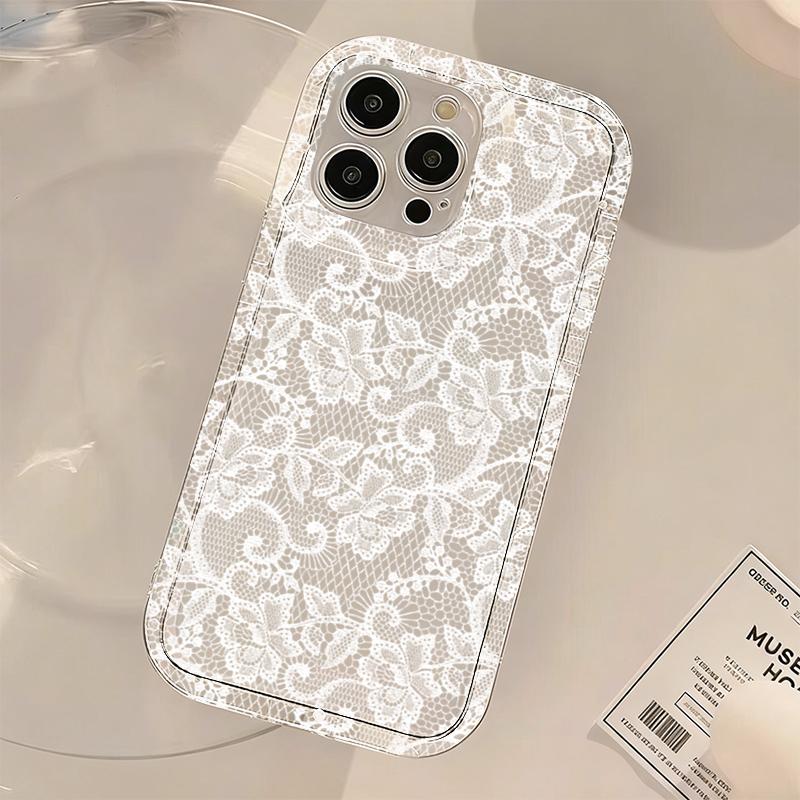 Белый Модный Прозрачный Чехол Для Телефона С Принтом Кружевной Лозы Для Xiaomi Redmi Note 13 Pro Redmi13 13C 4G 5G Note13Pro Plus 12 11 10 Чехол