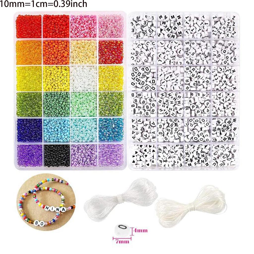 Бусины для браслетов, цветные маленькие стеклянные бусины для браслетов, изготовление ювелирных изделий, 24 цвета, пластиковые бусины в ассортименте