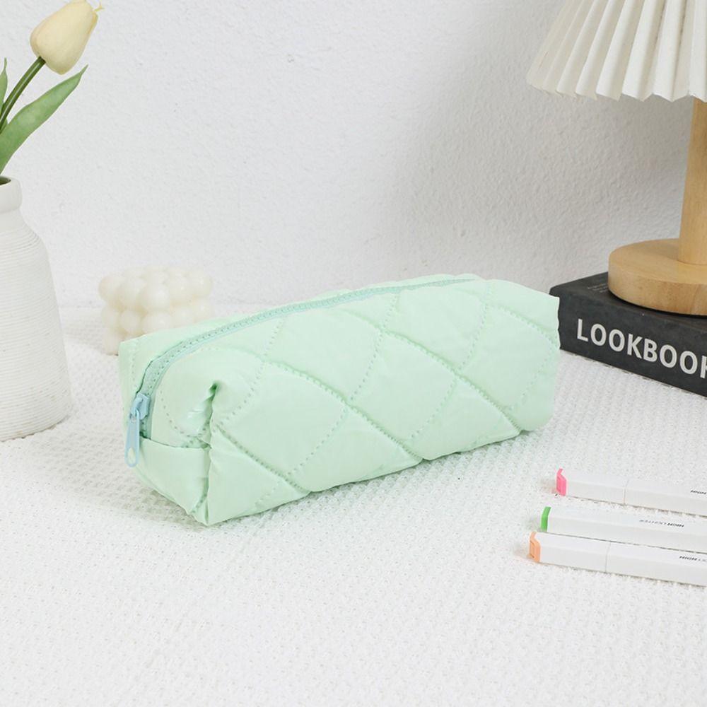 Multifunctional Stationery Bag Solid Color Storage Bag INS Pen Bag School Office