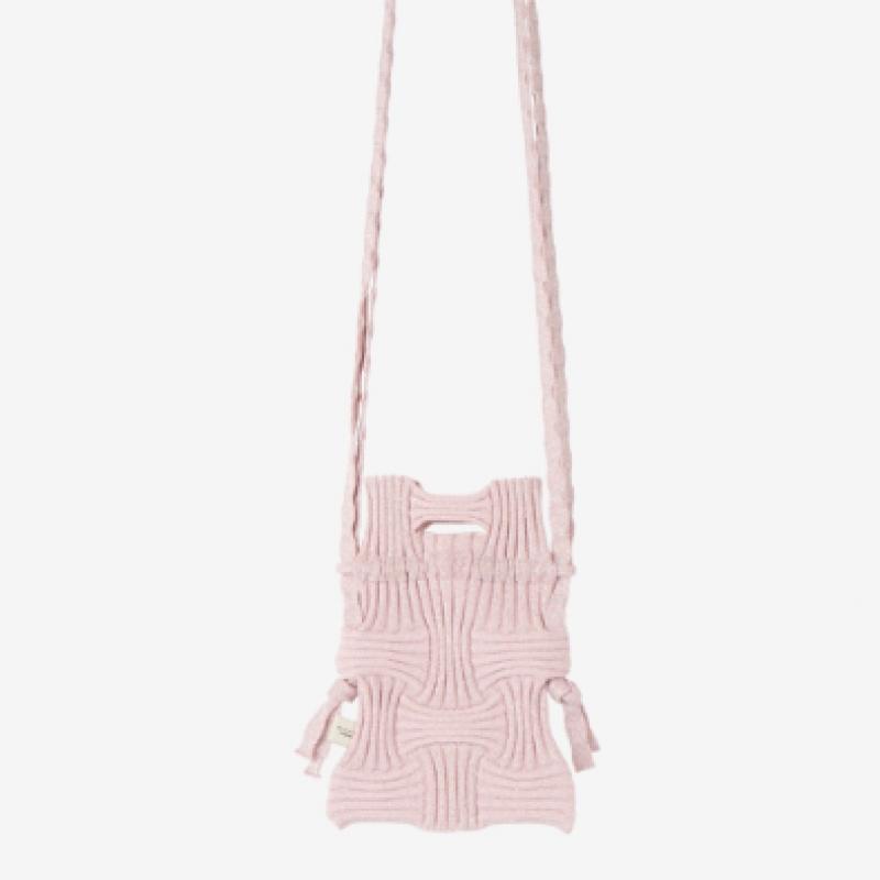 Pleatsmama Mini Crossbow Bag Pale Pink Glitter