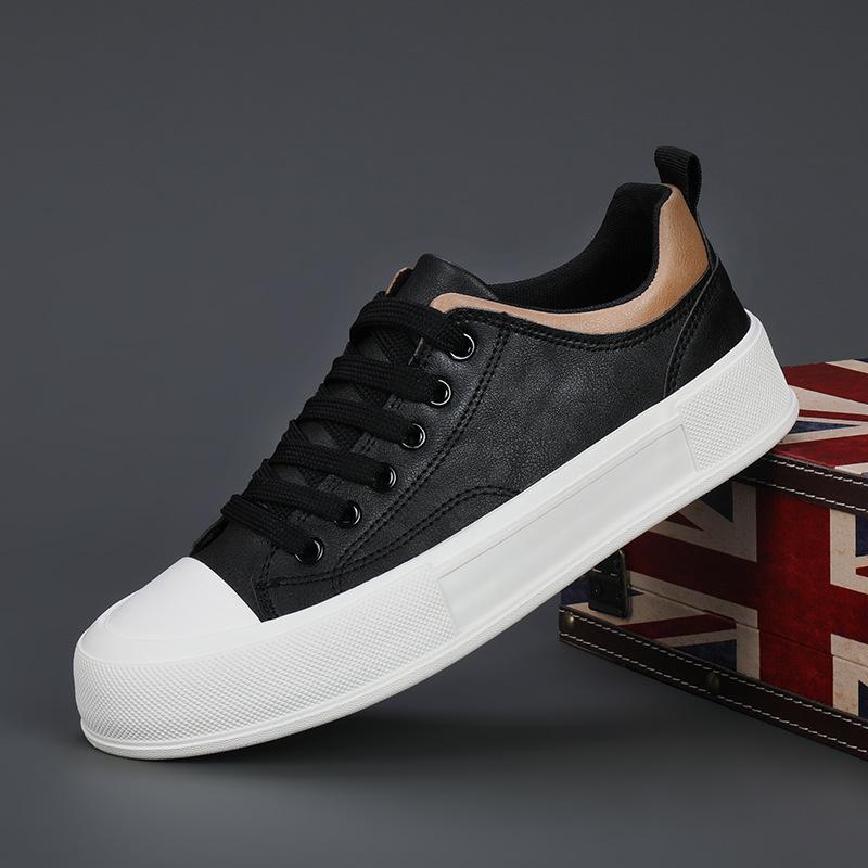 Мужская обувь осень и весна новые мужские кожаные туфли, корейский стиль модная повседневная обувь повседневная мужская обувь