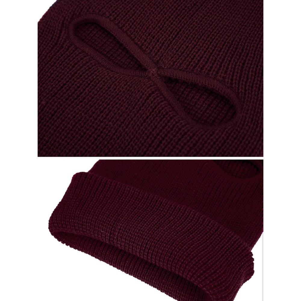 3-Hole Knitted Full Face Cover Ski Mask, Adult Winter Balaclava Warm Knit Full Face Mask for Outdoor Sports
