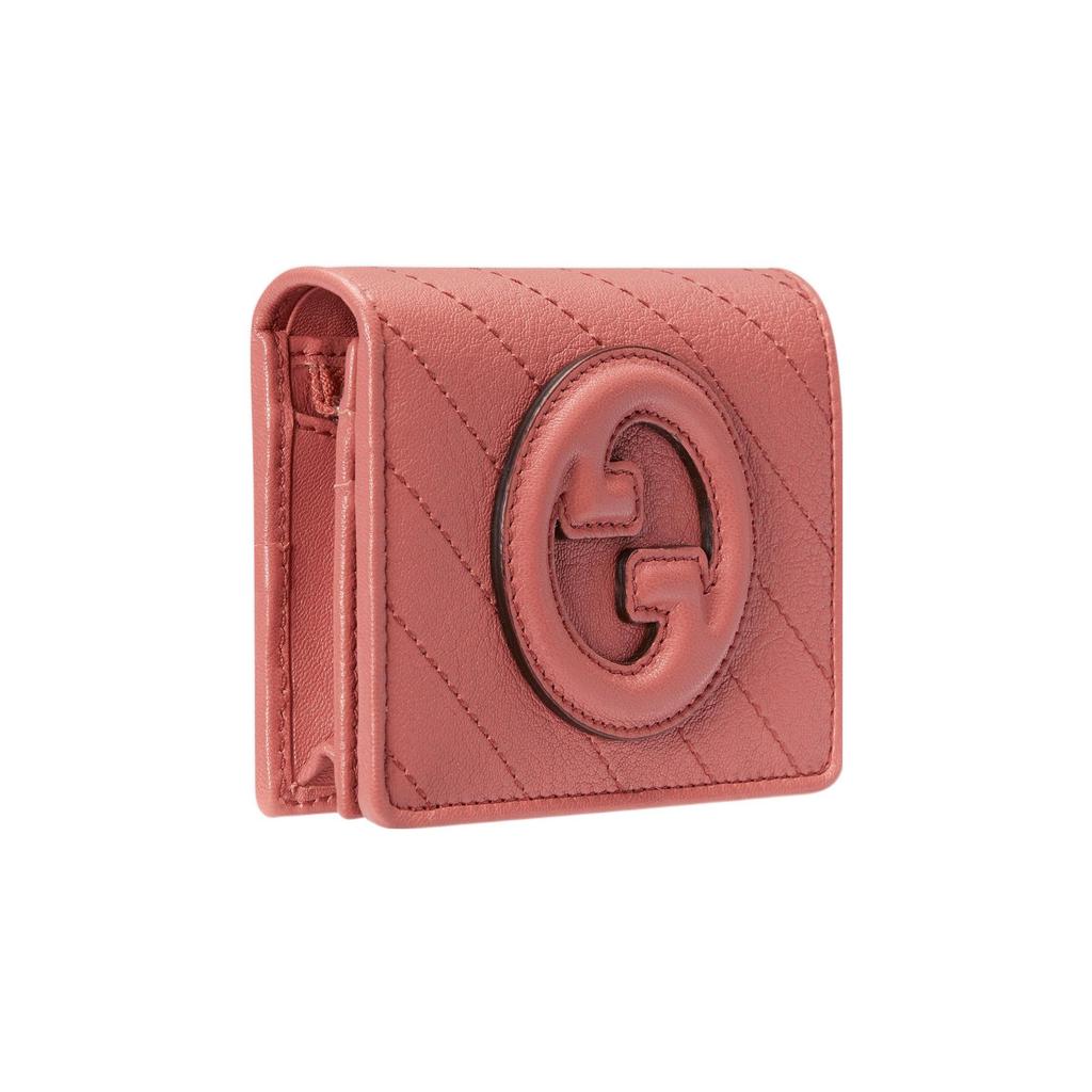 Gucci Blondie Взаимосвязанный Двойной G Застежка Кожаный Держатель для карт Женский Держатель для карт Розовый 760317-AACP7-6701