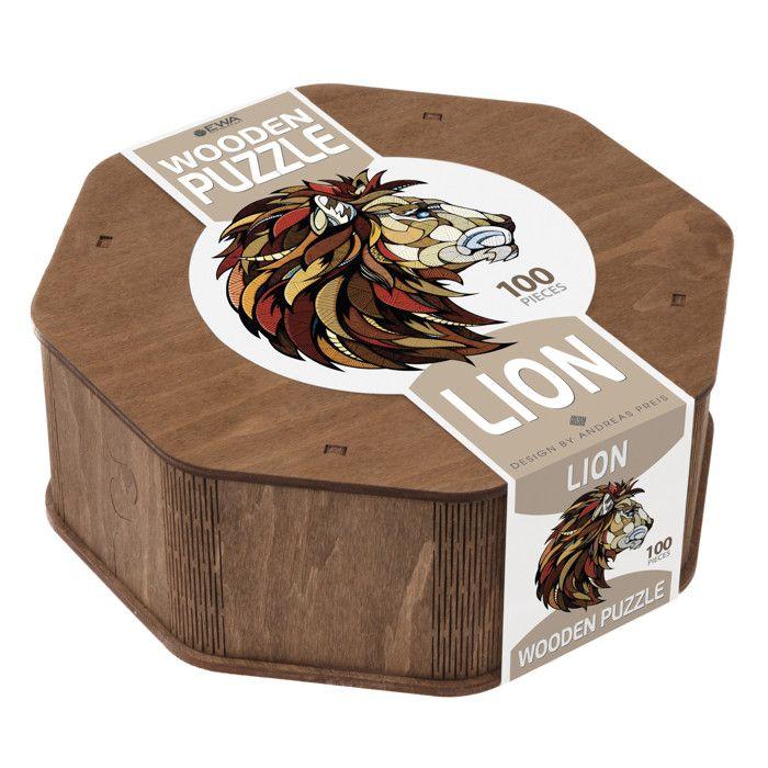 Puzzle Lion EWA - 100 Pièces - GRAINE CREATIVE - Marron - Bois - 100 pièces - Dès 10 ans