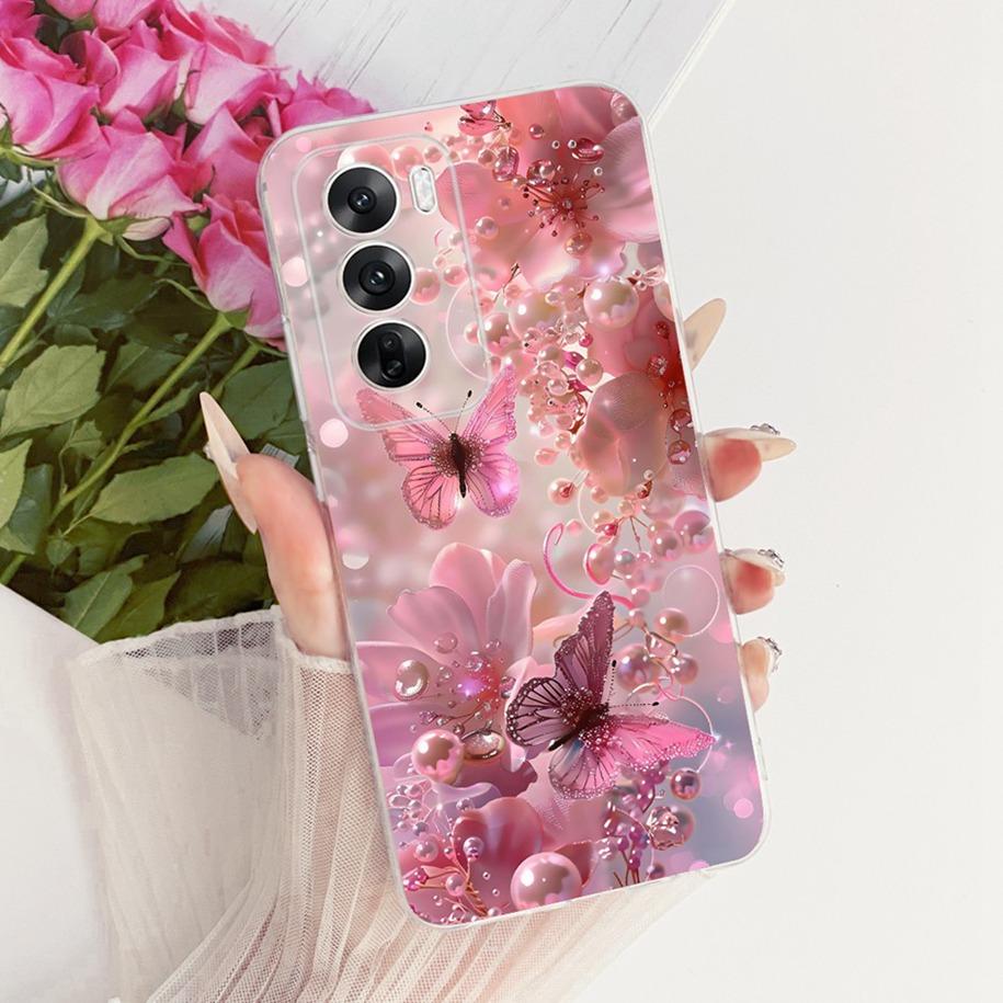 Чехол для OPPO Reno 12 Pro CPH2629 Популярный Цветок Мягкий ТПУ Задняя Крышка Силиконовый Чехол для Телефона Для OPPO Reno 12 Funda Reno12 Pro Coque