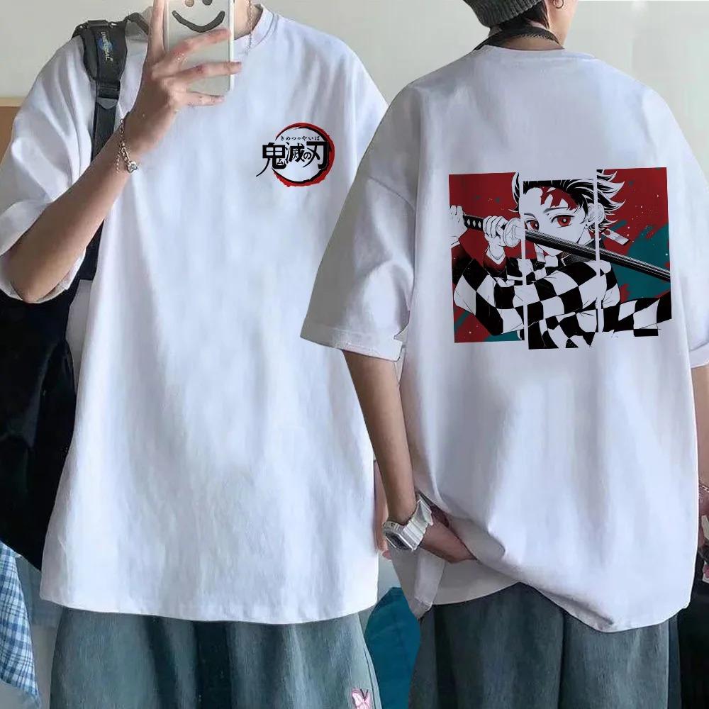 Мужская футболка Demon Slayer 2024 Kimetsu No Yaiba Kawaii Аниме Мультяшная Клинок Дышащего Удобная С короткими рукавами Футболка Графическая
