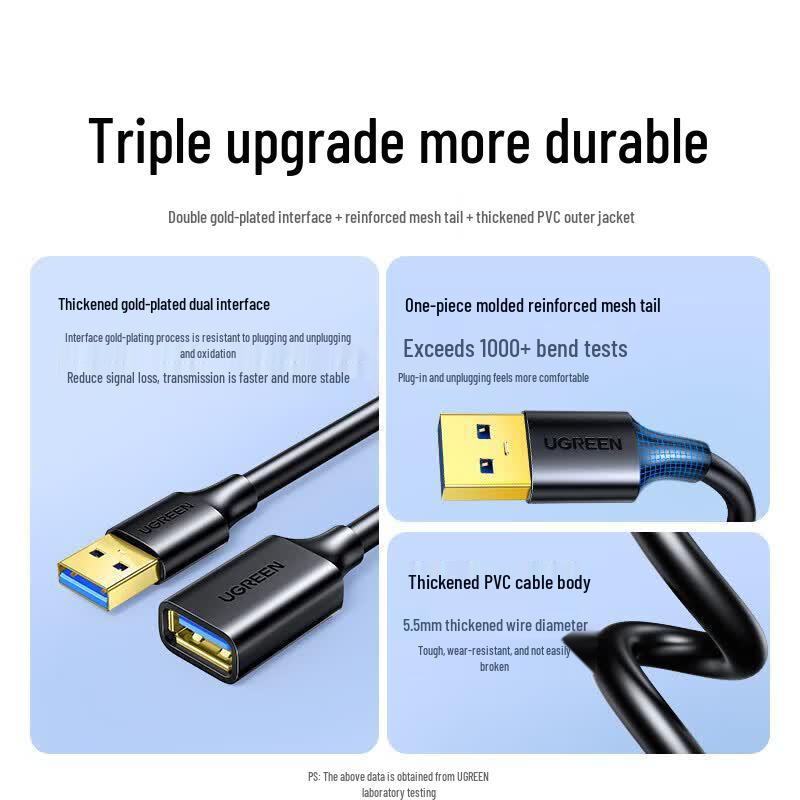 Ugreen USB 3.0 Удлинительный кабель, штекер-гнездо, 1,5 м