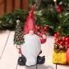 Santa Claus Statue Christmas Home Decoration Gnome Holding Christmas Tree Ornaments Garden Microlandscape Decor Resin Crafts