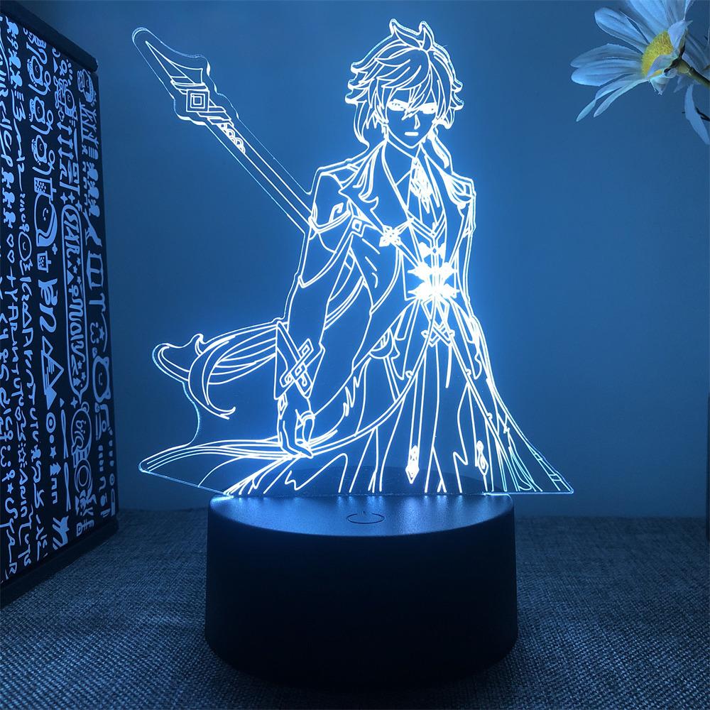 3D Lamp Anime Figures Genshin Impact 3D Night Light Raiden Shogun PVC Model Gamer Lamp Decoration Bedroom Lights Kids Toys Gifts