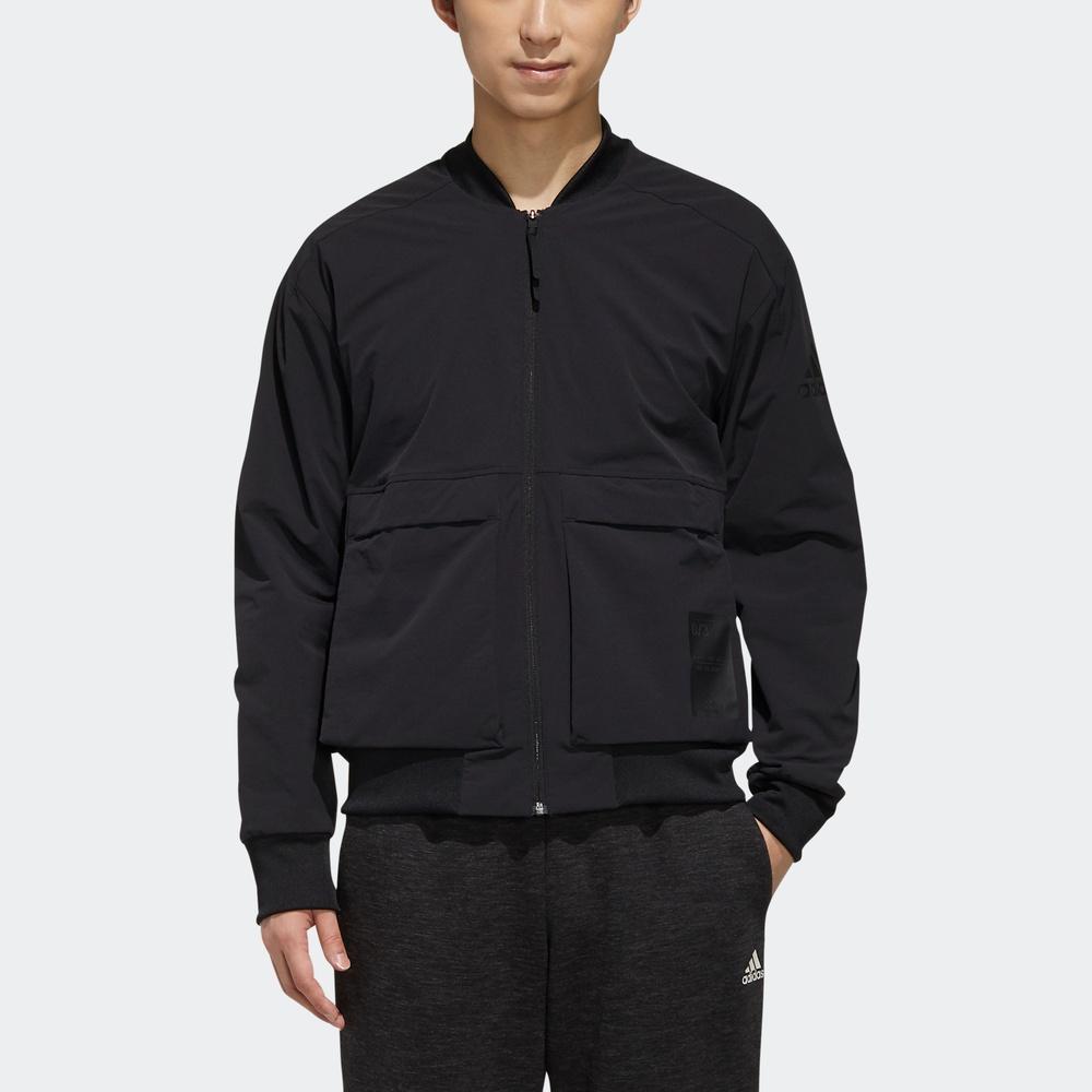 Adidas Double Pocket Zippered Slim Fit Jacket Men Tops Black EH3750