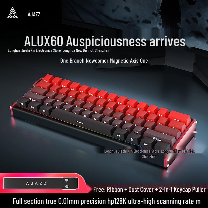 AJAZZ ALUX60 CNC Алюминиевая Механическая Клавиатура, Магнитные Переключатели, Полноразмерная, С Возможностью Горячей Замены Клавиш, Частота Опроса 8K