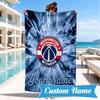 Custom Name Washington basketball Stars Personalized Microfiber Beach Towel, Quick-Dry, Ideal for Summer Travel, Beach Essential, Swimming