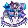1set Fortnite meloned Theme Happy Birthday Balloons Game Family Decorations Party Boy Kids Toy Baby Shower Foil Latex Ballons