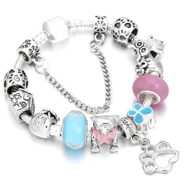 Милые мультяшные браслеты с эмалевыми бусами в виде мышей подходят для европейского оригинального браслета для детей