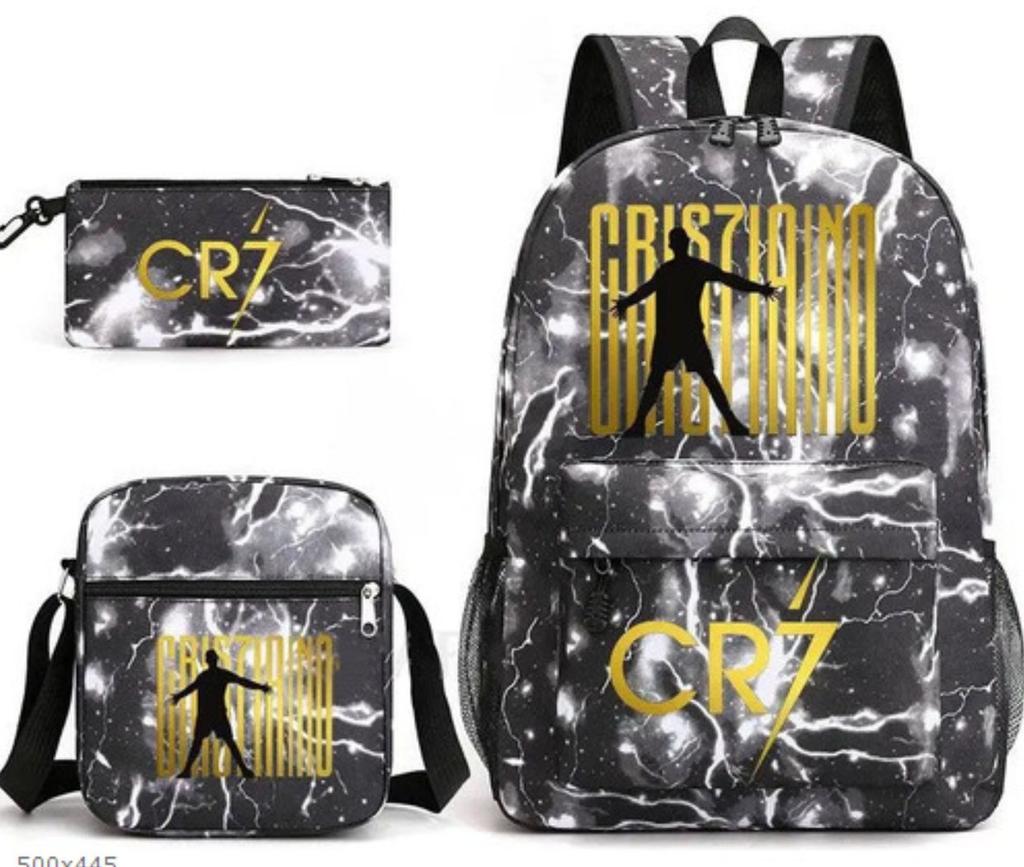 Youth Fashion Backpack Shoulder Bag Pencil Case Children'S Student School Bag 3-Piece Set