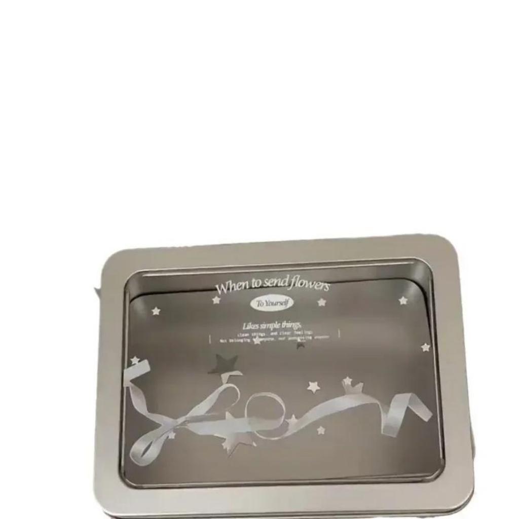 1 шт. креативный дизайн Kpop фотокарточка органайзер серебристый цвет бант канцелярские принадлежности настольный держатель портативный мини-коробка для хранения вещей