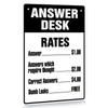 1pc, Answer Desk Rates, 8X12 Inch Vintage Palque, Funny Metal Sign, Office Decor Humor, Wall Hanging Sign, Funny Office Art