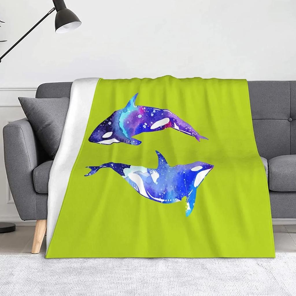 Killer Whale Orca Throw Blanket Ultra Soft Blanket Warm Thin Blanket for Home Bed Couch Blankets Bedspreads for Adults Children