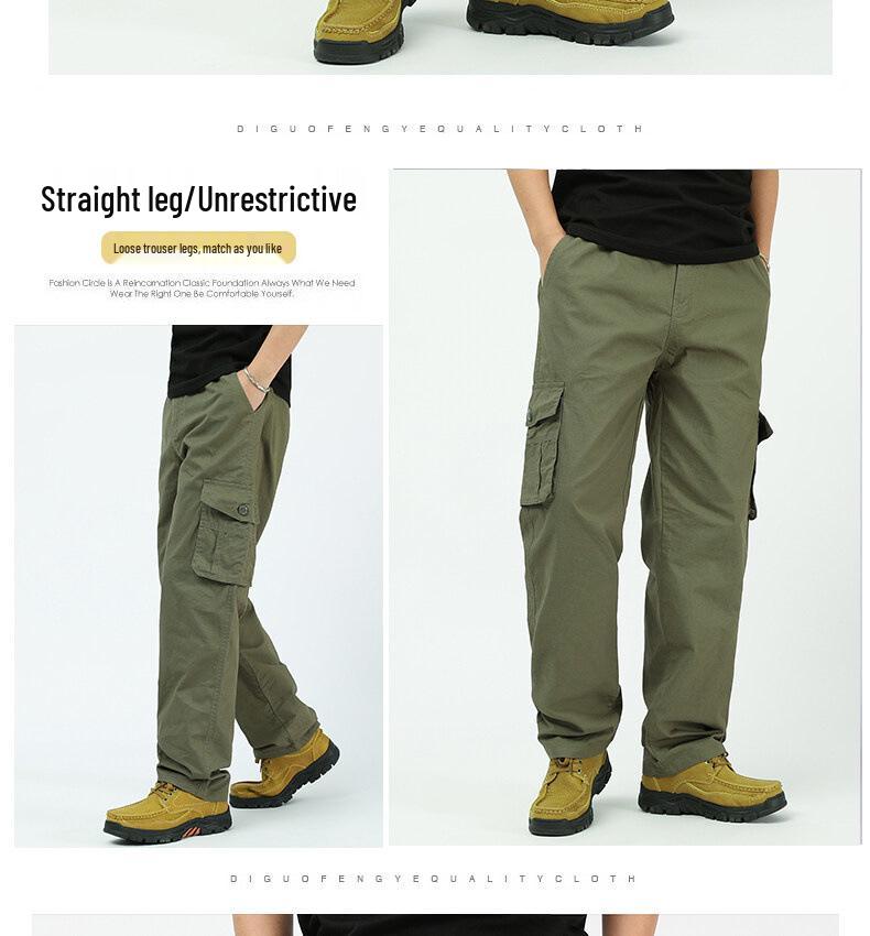 Весенне-осенние брюки карго свободного кроя для мужчин среднего возраста