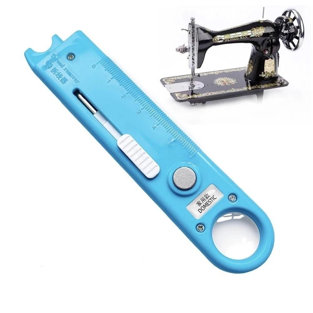 Built-In Ruler Needle Threader 4 in 1 Quick Threading Tool Automatic Threader for Elderly
