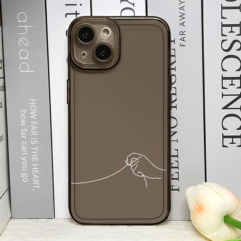 Чехол для телефона с простыми линиями для влюбленных, парный, для IPhone 16 Pro Max 15 14 13 12 11 Mini X XR XS SE2 7 8 14 Plus, мягкий чехол, парная оболочка