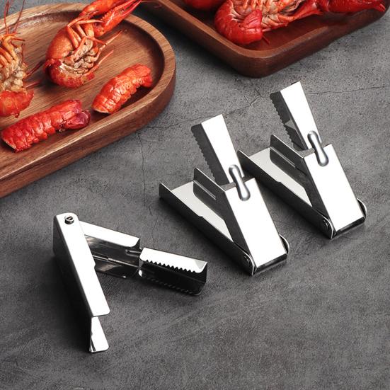 Нож для чистки раков из нержавеющей стали, быстрый инструмент для чистки рук, эффективный зубчатый дизайн, резак для хвостов креветок, кухонный гаджет для любителей морепродуктов