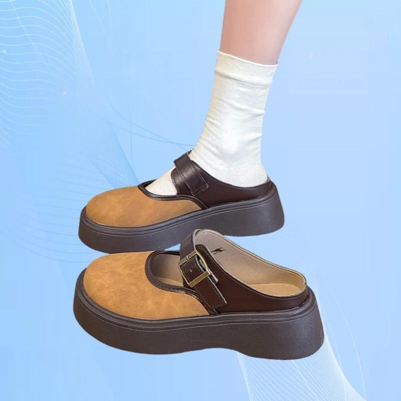 Fashion Elegant Lightweight Toe Comfortable Casual Women's Shoes New Summer Round Toe Thick Sole Non-slip Slippers for Women