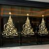 Golden Christmas Tree Window Stickers Large Decor Mural Home Decoration Xmas Decals  Party