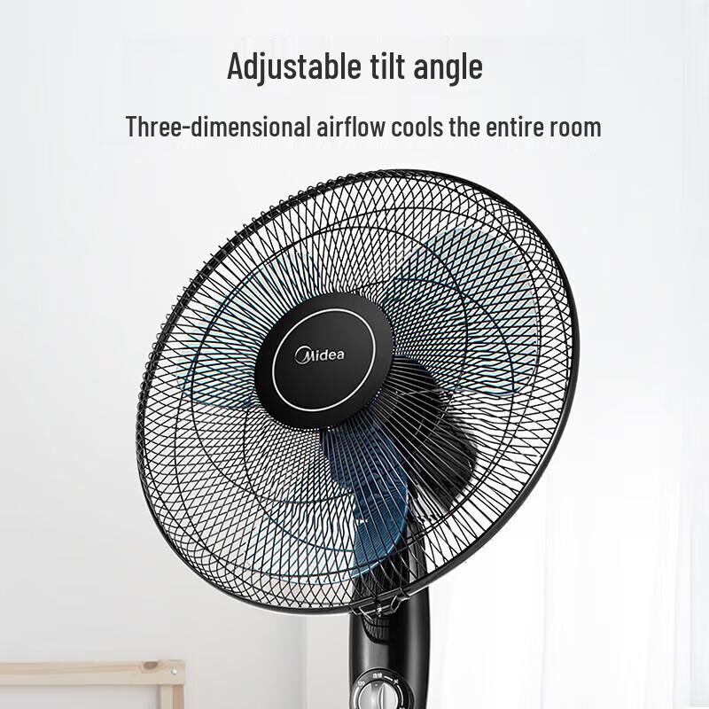 Midea 16-дюймовый тихий oscillating напольный вентилятор, штекер CN (адаптер в комплекте)