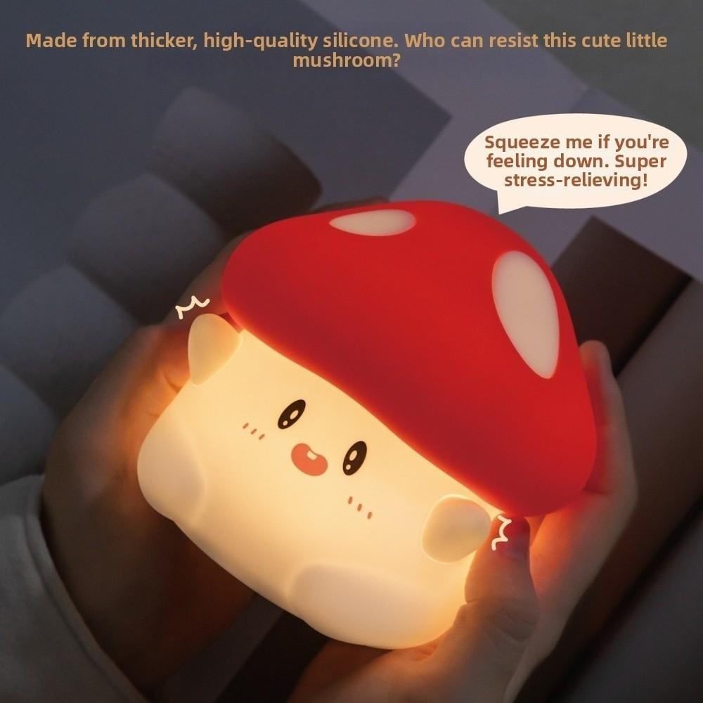 Type-C Charging Mushroom Night Light Warm light Night Lamp New Tap Tap Lights  Birthday Gift