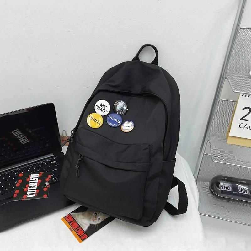 Solid Color Shoulder Baglarge Capacity Travel Backpack Leisure Student Junior