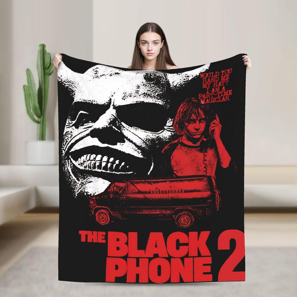 The Black Phone Horror Movie Blankets Decorative Flannel Throw Blanket For Home Decor Soft Warm Design Quality Bedspread Gift