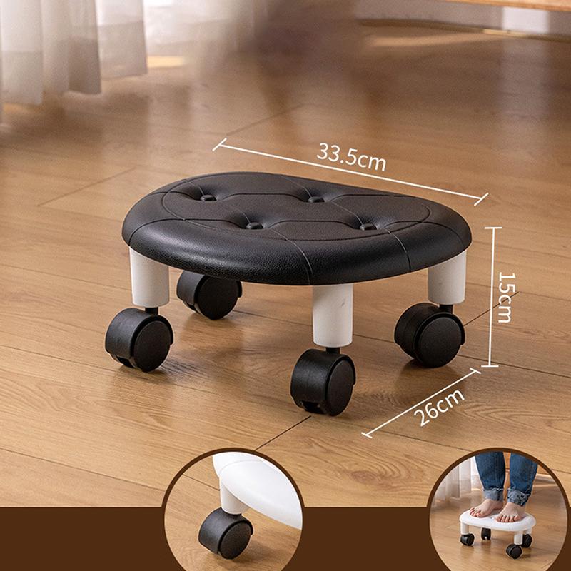 Low Rolling Stool Household Pulley Chair Footstool 360 Degree Rotating Stool Seat With Wheels Children Shoe Changing Stool