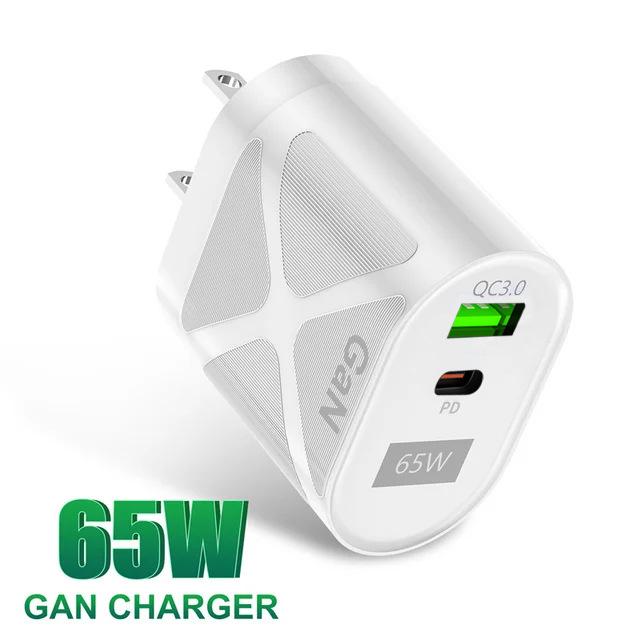 PD33W QC3.0 Многопортовое 65W GaN Быстрое Зарядное Устройство, 9V/12V Стандарт США