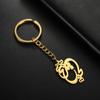 Stainless Steel Rune Pendant Keychain Bottle Fruit Shaped Keyring Key Holder Backpack Decoration Jewelry for Women Man