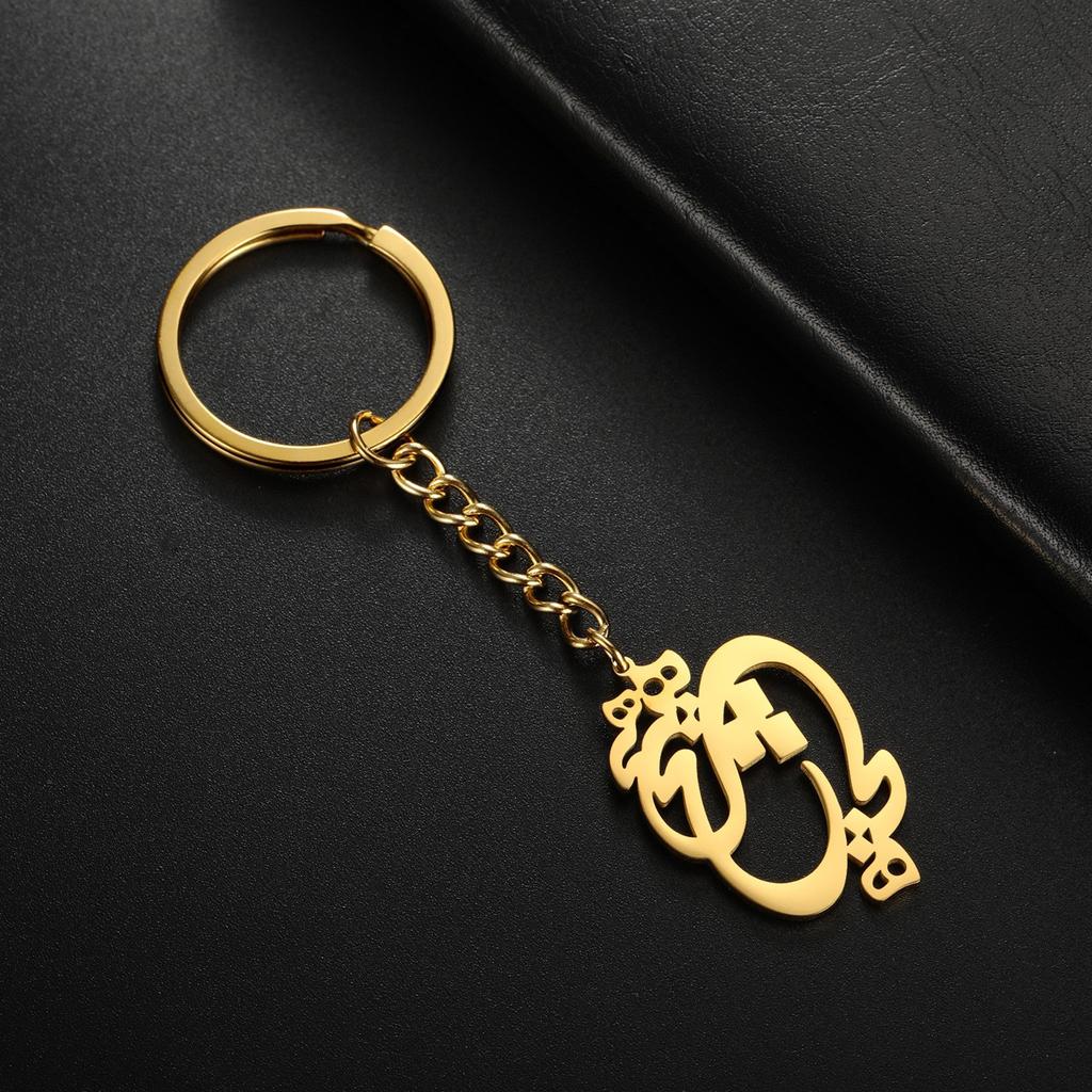Stainless Steel Rune Pendant Keychain Bottle Fruit Shaped Keyring Key Holder Backpack Decoration Jewelry for Women Man