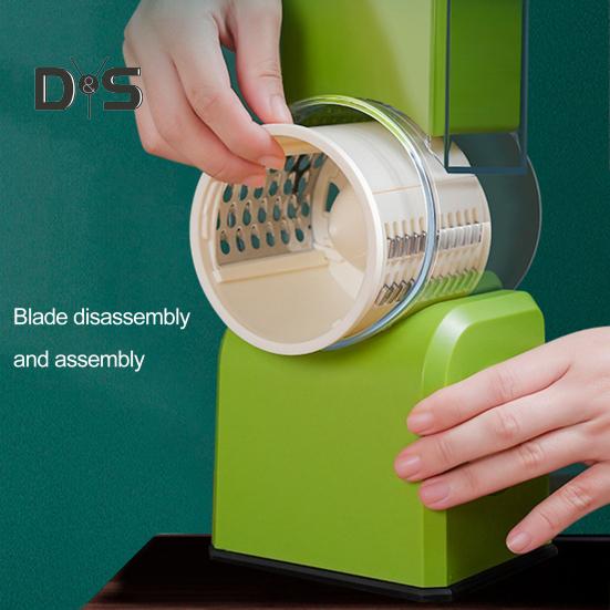 Измельчитель овощей без усилий, прочная присоска, 3 комплекта лезвий, удобный ручной роторный овощерезка, кухонные принадлежности