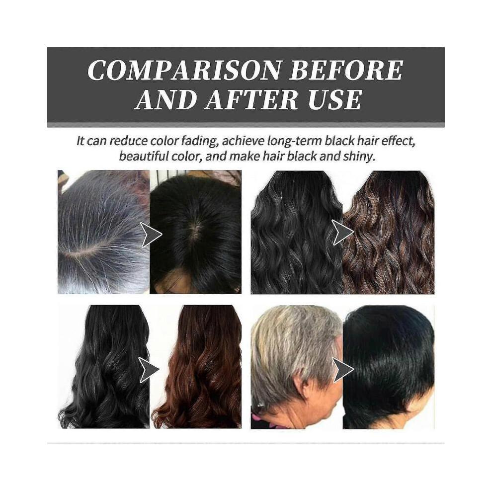 (brown black) Natural plant fruit hair dye, black fruit hair dye, fruit essence hair dye comb, hair dye for all hair types of men and women