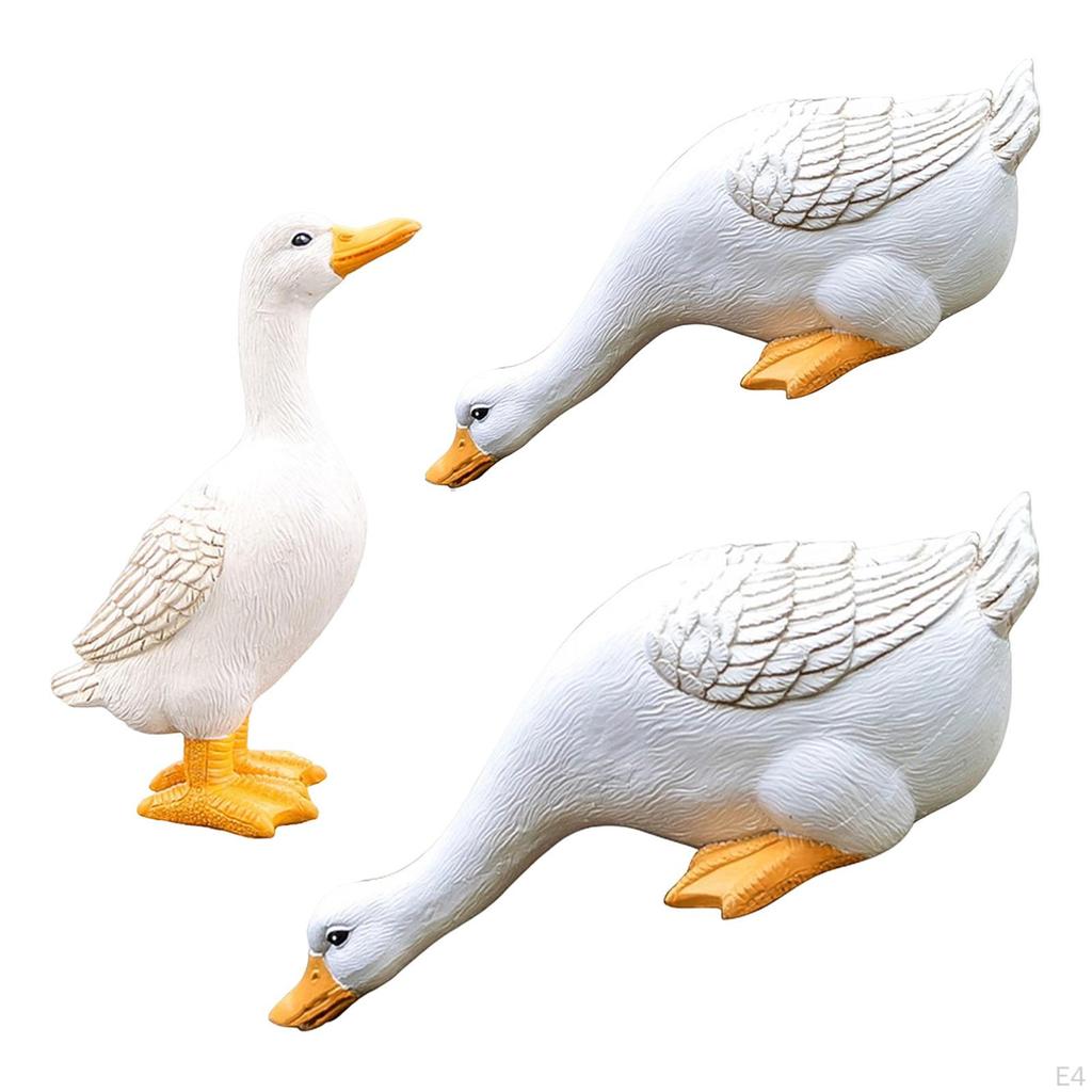 Мультяшные садовые статуи утки, ручная роспись, художественные фигурки животных, стоящие на лужайке, на открытом воздухе, в помещении, дома