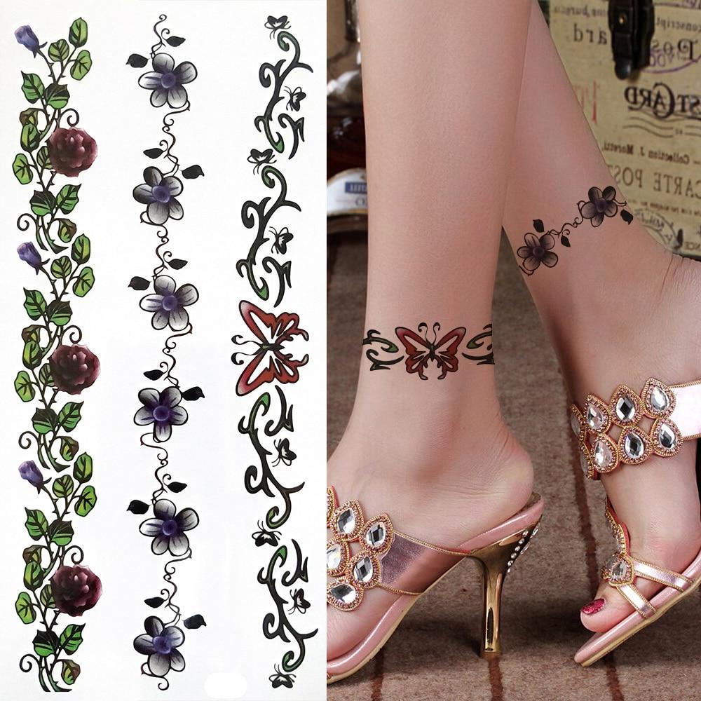 Черный Племенной Браслет из Ротанга Временные Татуировки Для Женщин Взрослых Реалистичные Татуировки Дракона Скорпиона Крест Креста Поддельные Наклейки Татуировки